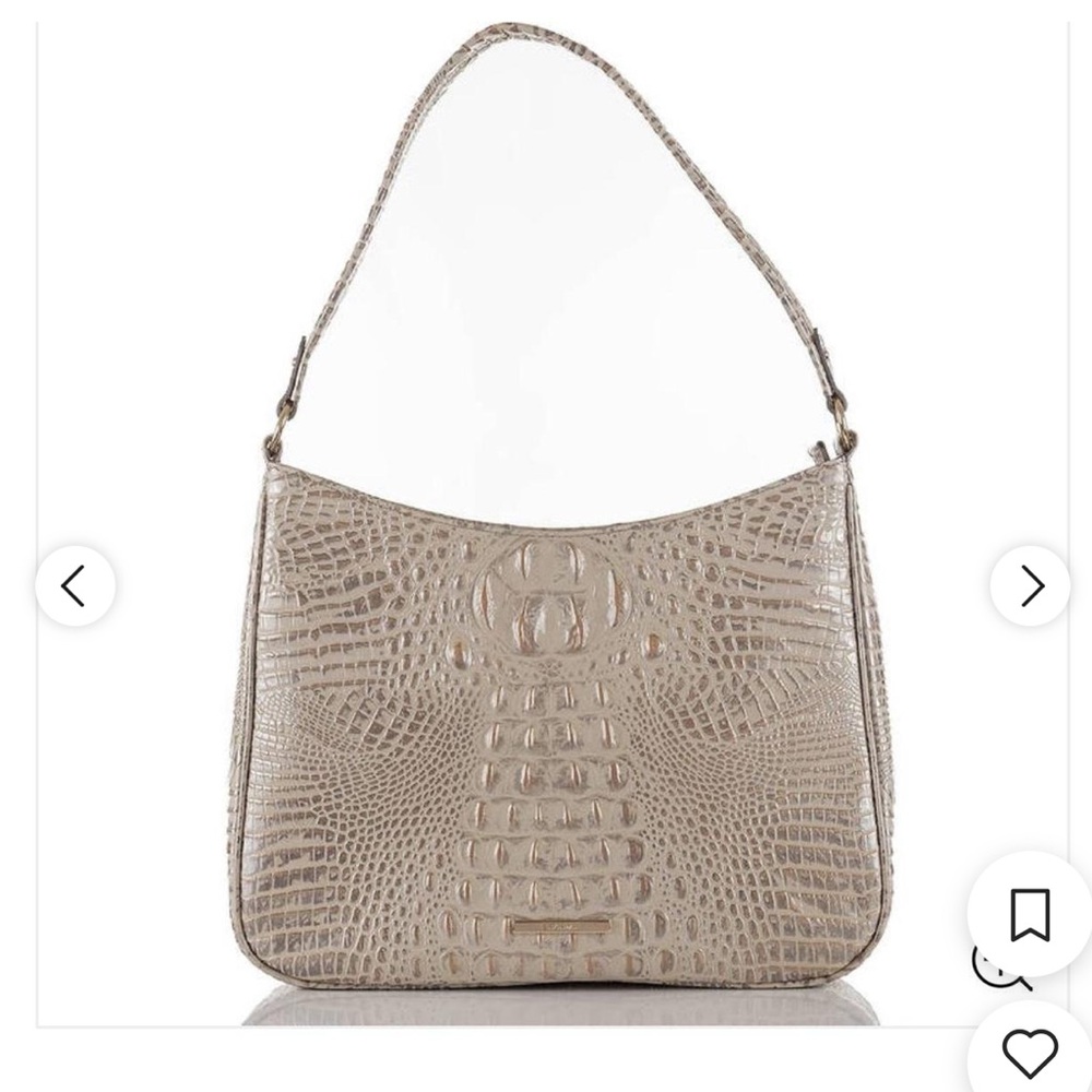 NWT Brahmin Tan Hobo Bag with Crocodile Embossed Leather